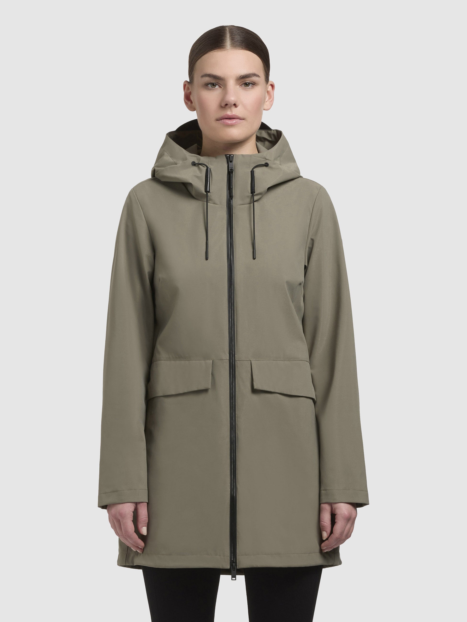 khujo-jacke-yoni-graugr-n-damen-regenjacke-wasserabweisend-mit-kapuze image 4