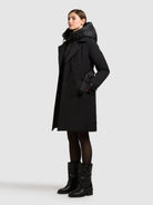 khujo-gora-damen-kurzmantel-trenchcoat-schwarz-mit-stepp-einsatz image 2
