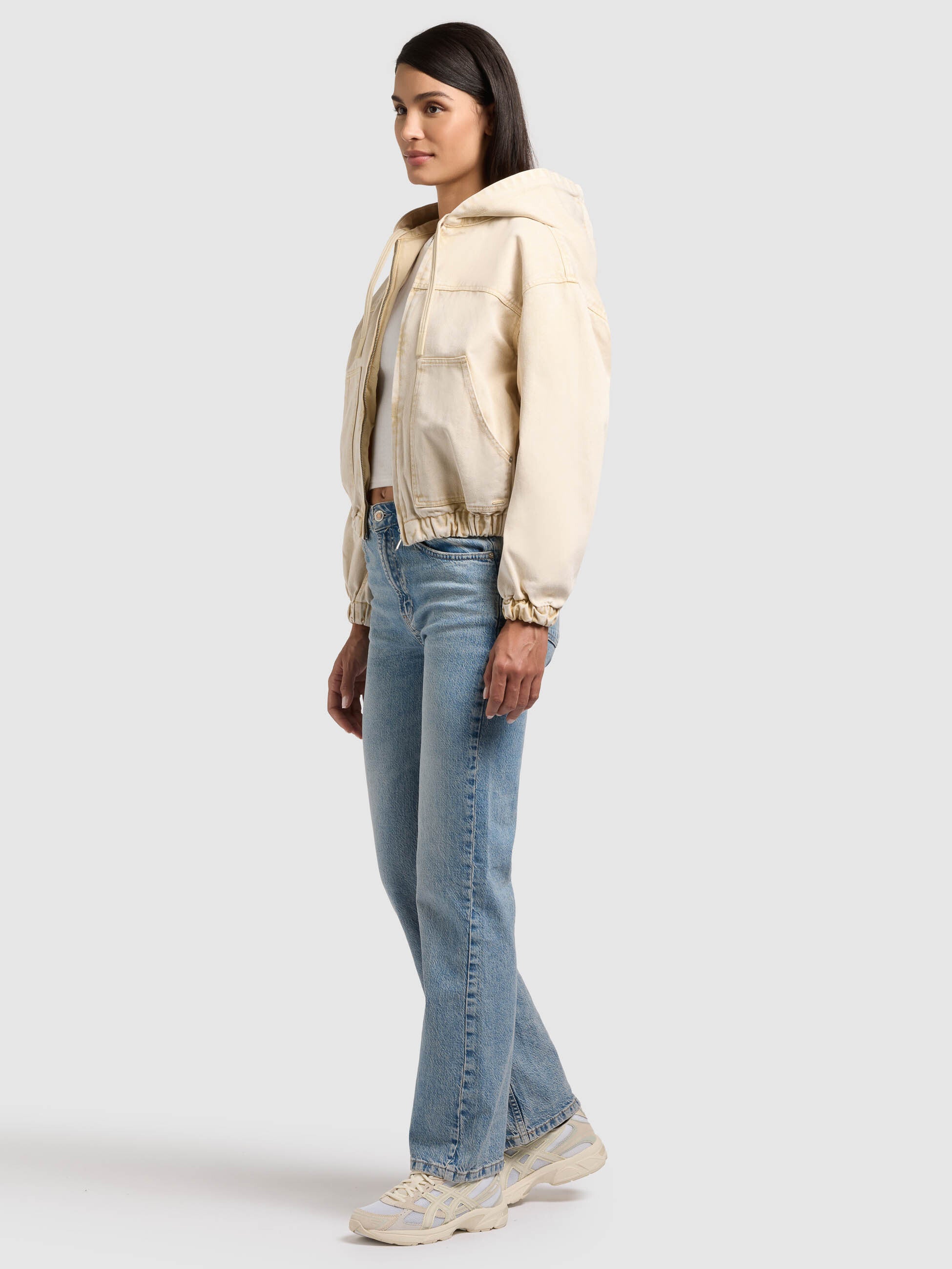 khujo-jacke-gretel-sand-damen-jeans-blouson-oversize-mit-kapuze image 2