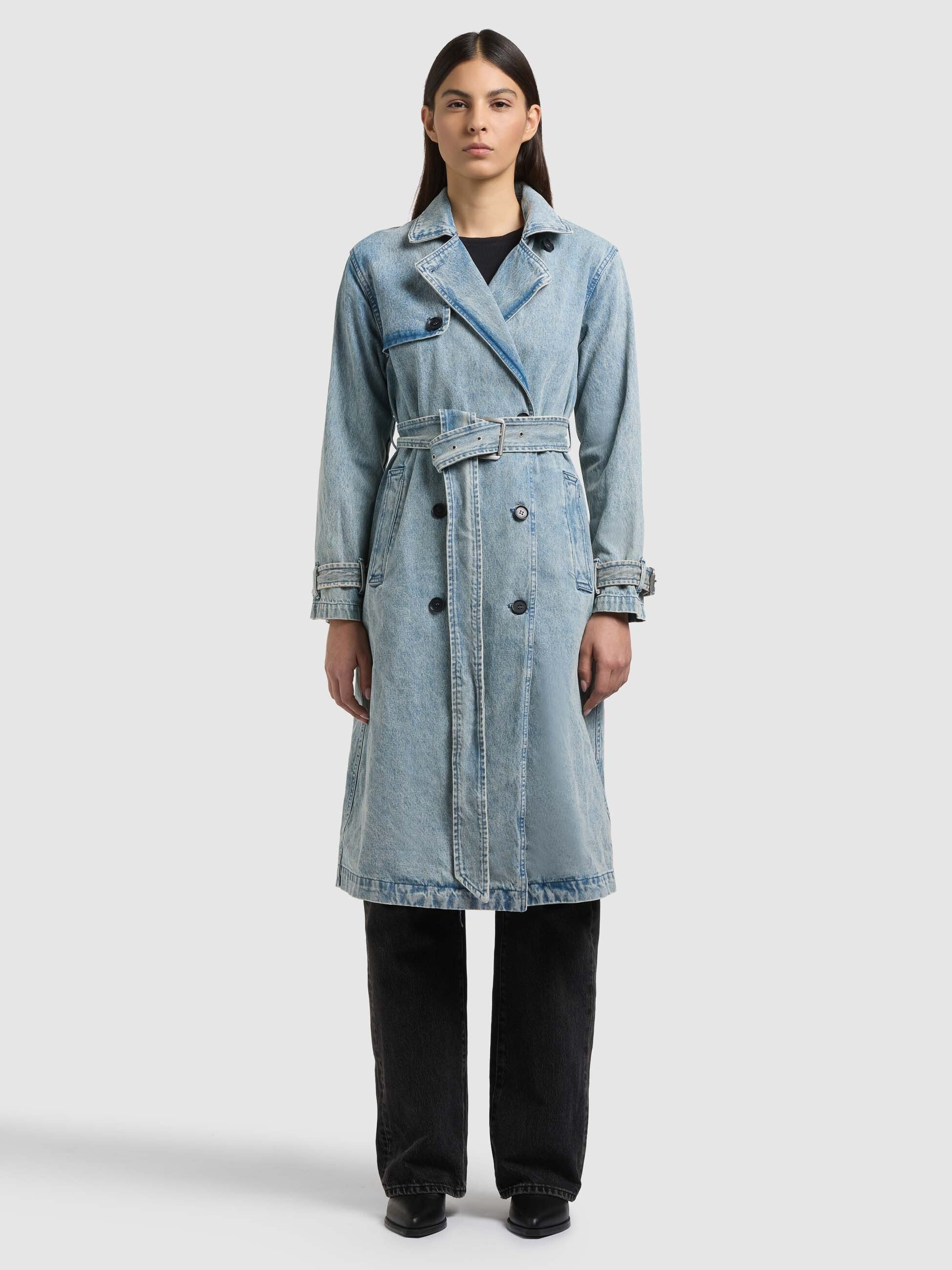 khujo-mantel-hera-light-blue-damen-jeans-trench-aus-baumwoll-denim image 1