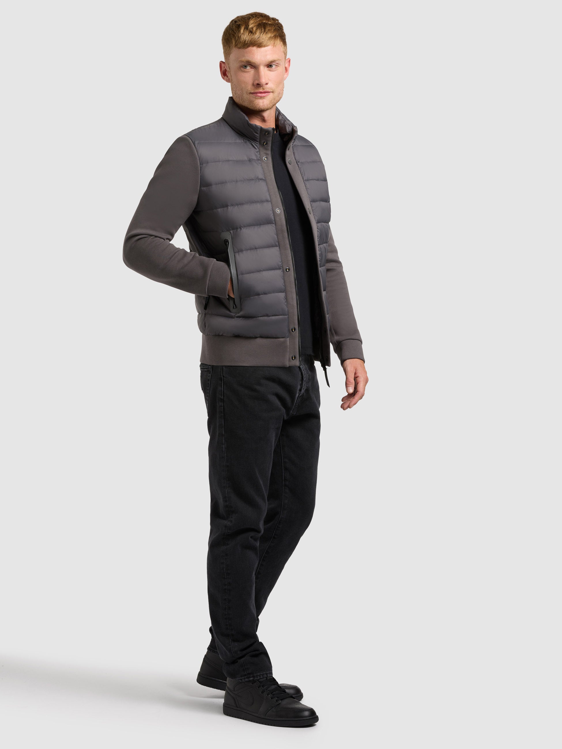 khujo-jacke-walnut-slate-grey-kurze-steppjacke-im-materialmix image 6