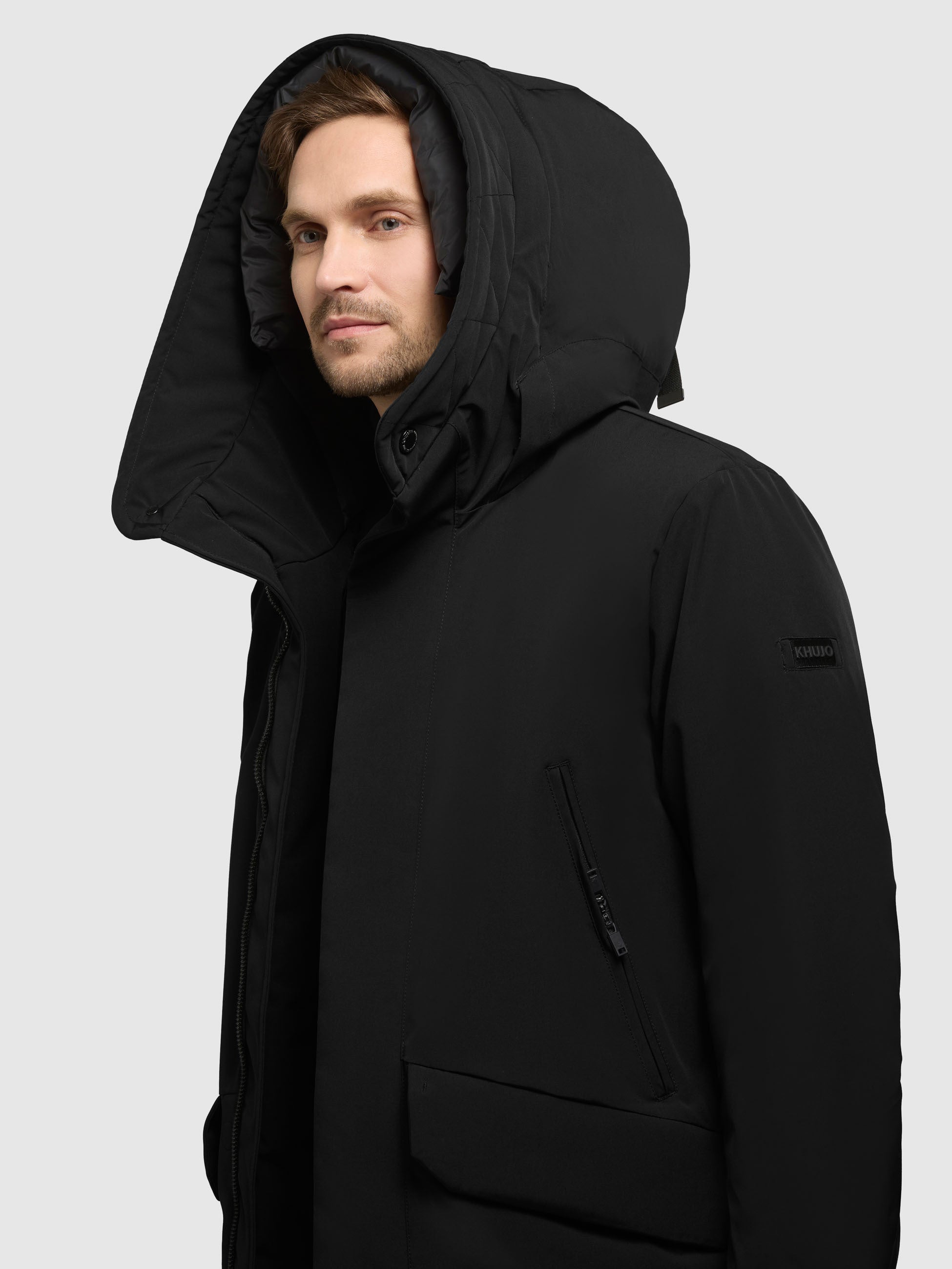 khujo-mantel-dachs-black-kurzmantel-parka-mit-kapuze image 7