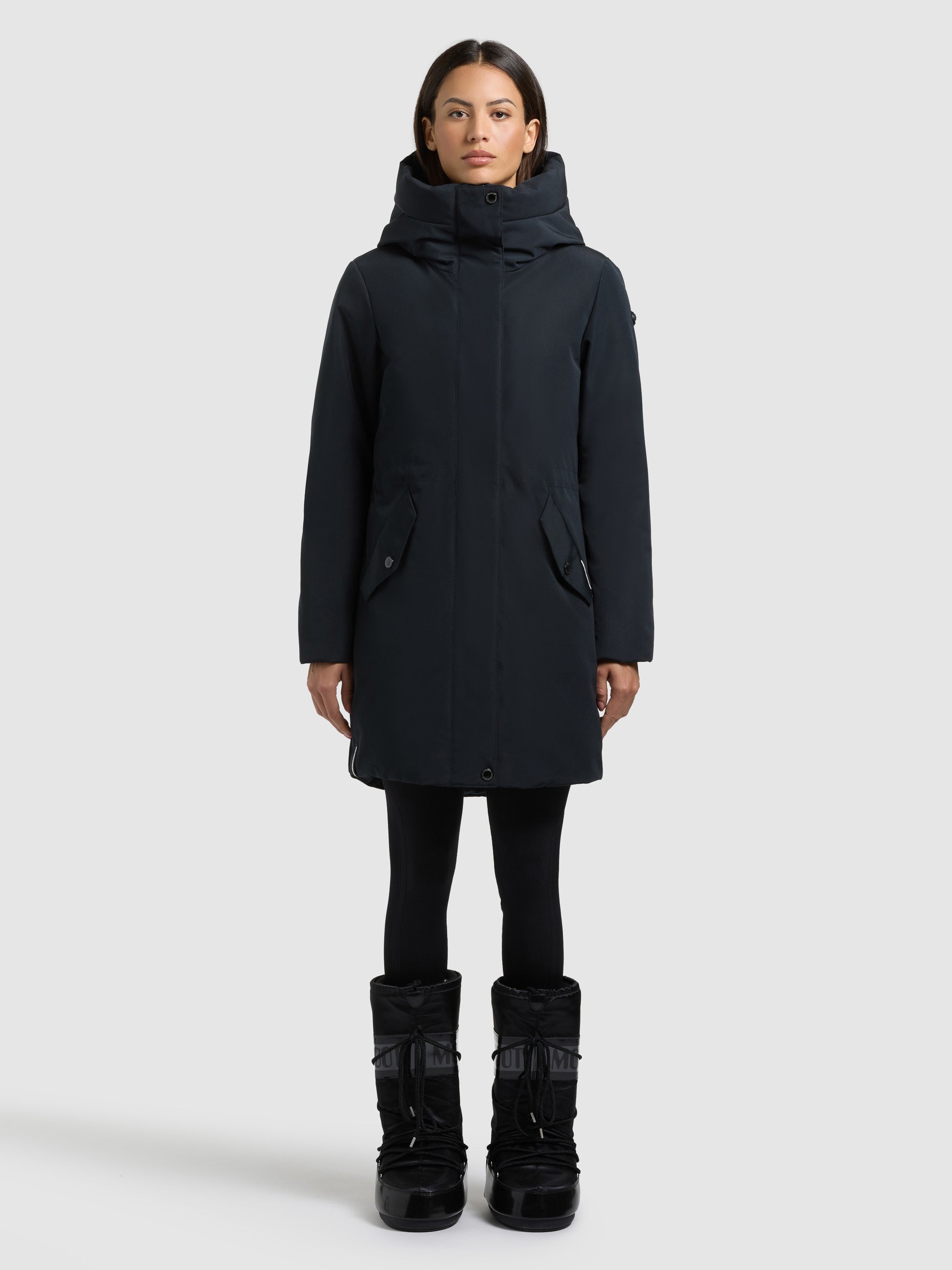khujo-mantel-diance-port-blue-damen-kurzmantel-slim-fit image 1