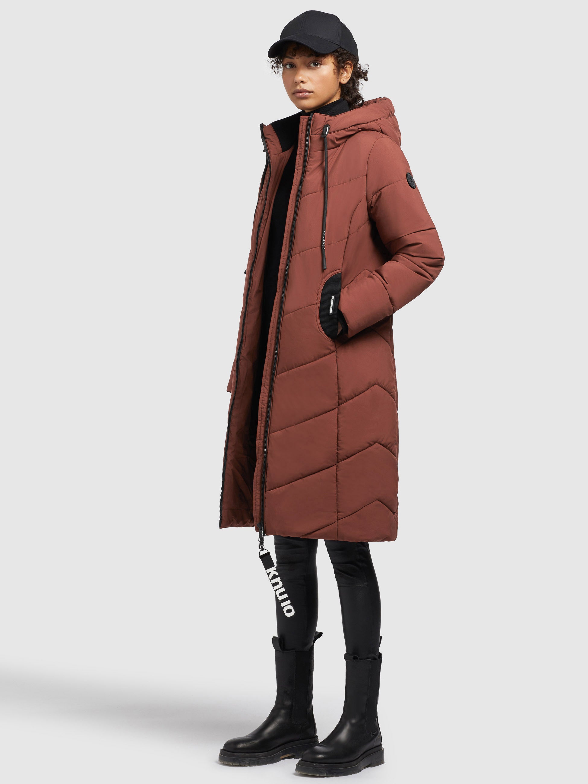 khujo-mantel-aribay4-light-rostrot-damen-lange-steppjacke image 6