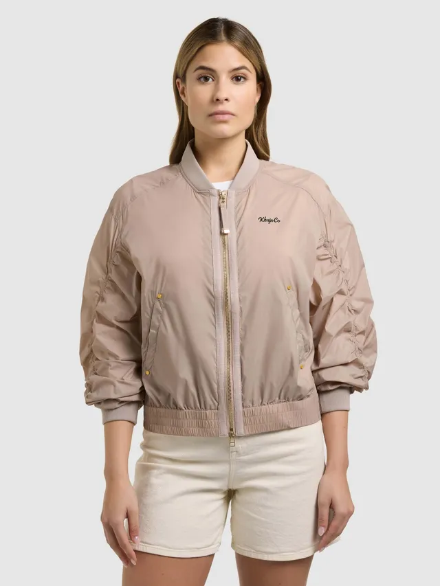 khujo-jacke-tuvay-latte-beige-bomberjacke-fliegerseide image 1