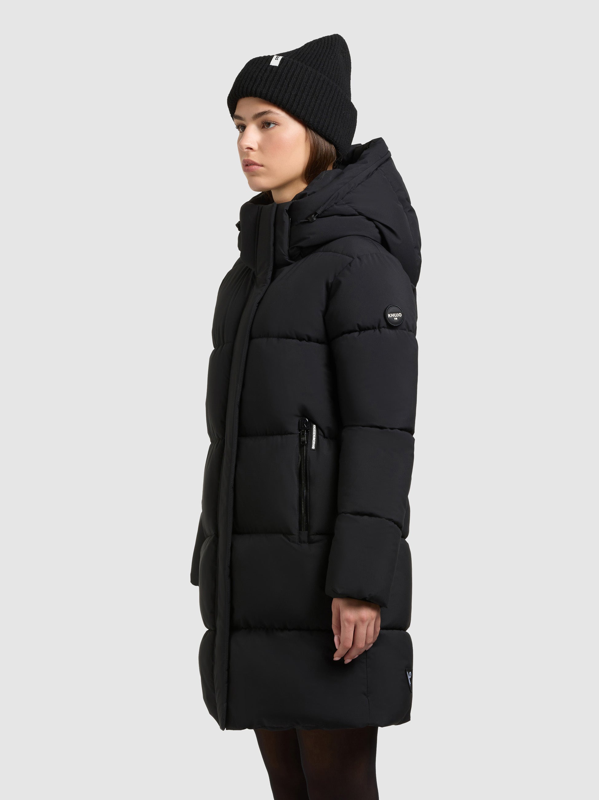 khujo-mantel-haya2-matt-black-steppmantel-loose-fit-mit-kapuze image 5