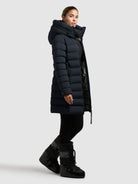 khujo-coat-nekar2-port-blue-kurzer-damen-steppmantel-mit-kapuze image 6