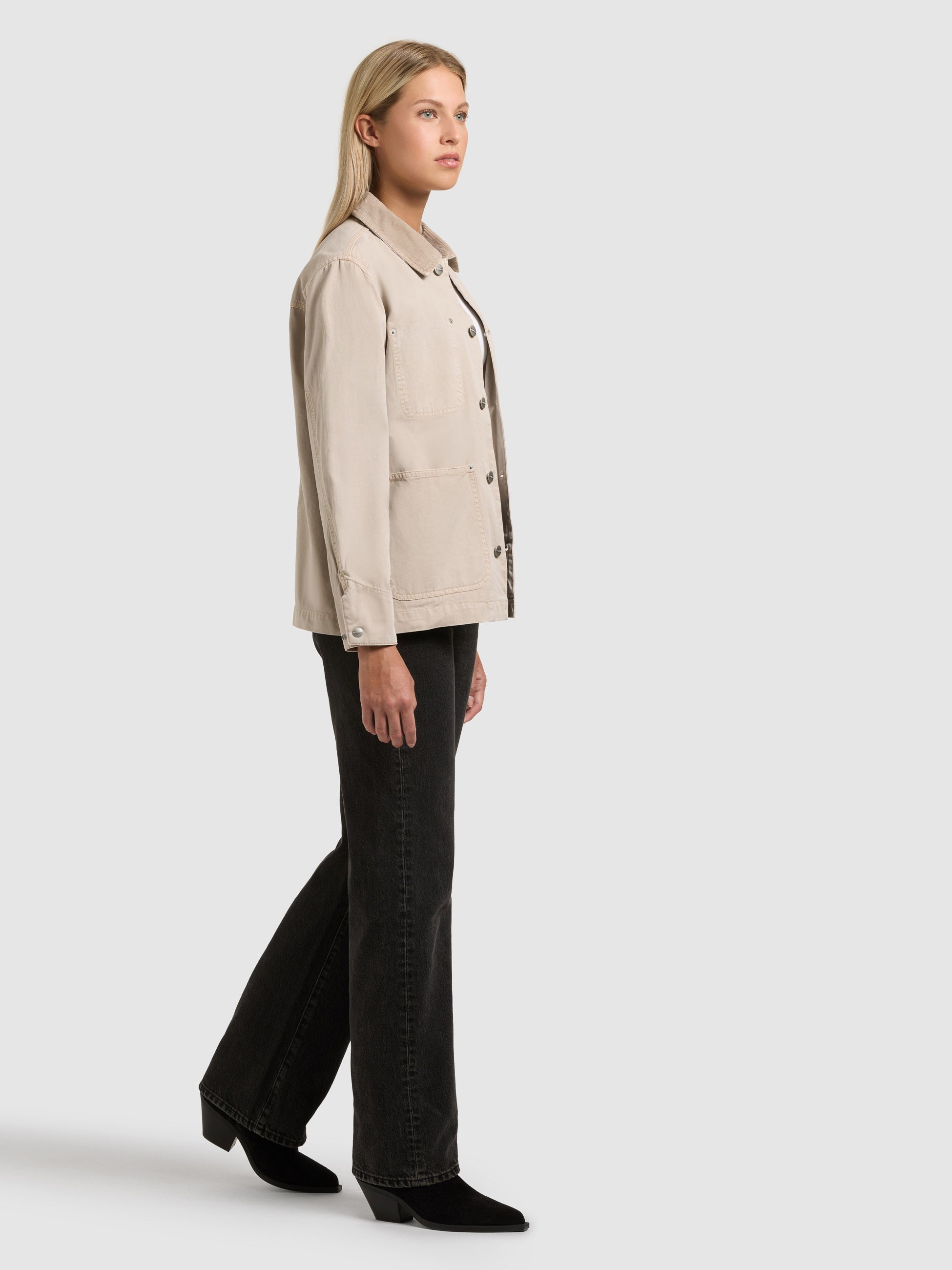 khujo-jacke-suzy-greige-damen-fieldjacket-workwear-canvas image 6