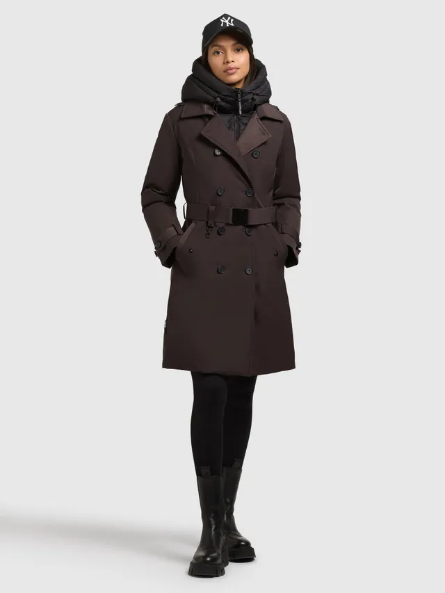 khujo-coat-gora-moody-plum-kurzer-damen-trenchcoat-mit-stepp-einsatz image 1