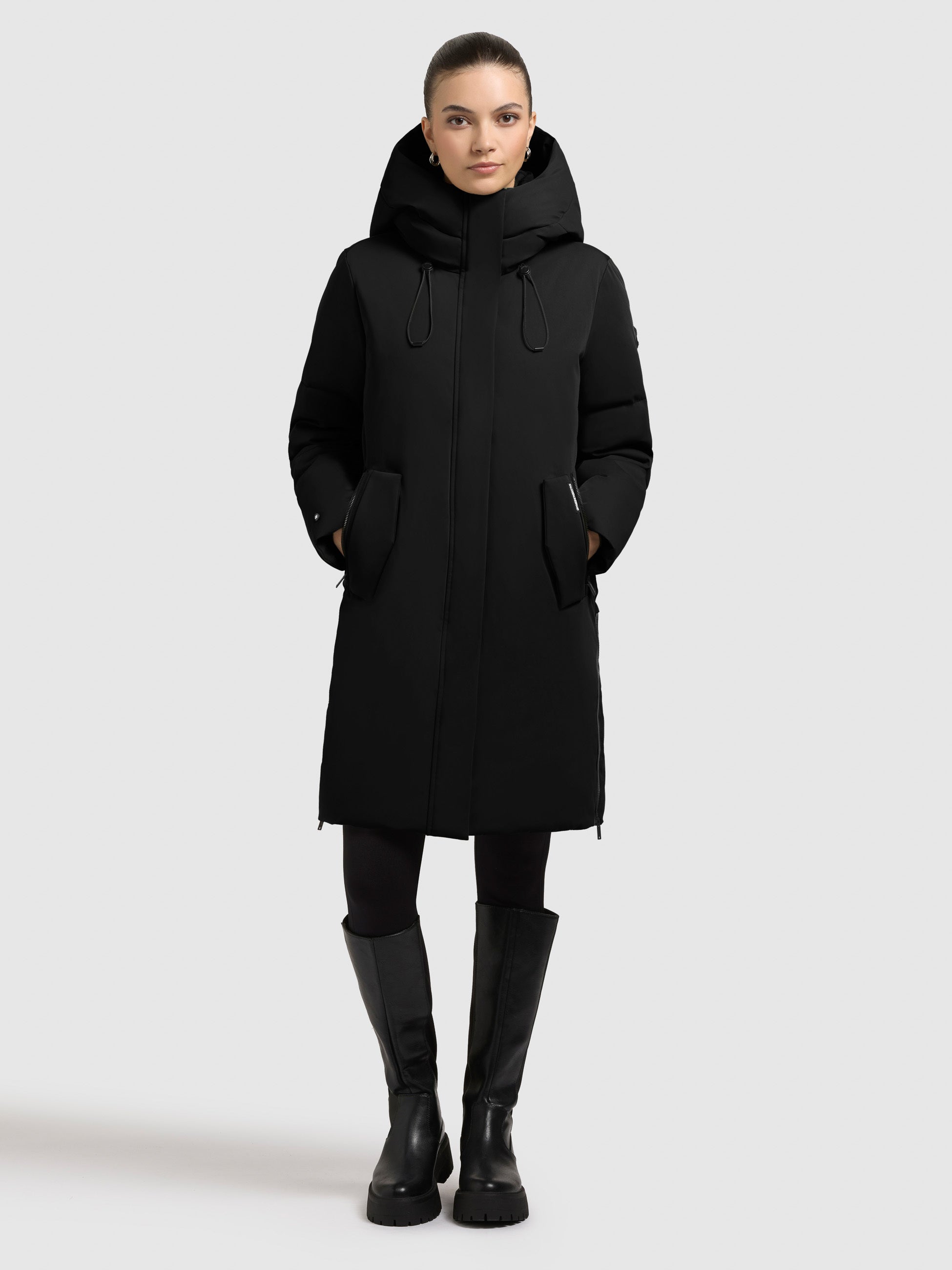 khujo-nean-damen-mantel-kurzmantel-teilgesteppt-black image 1