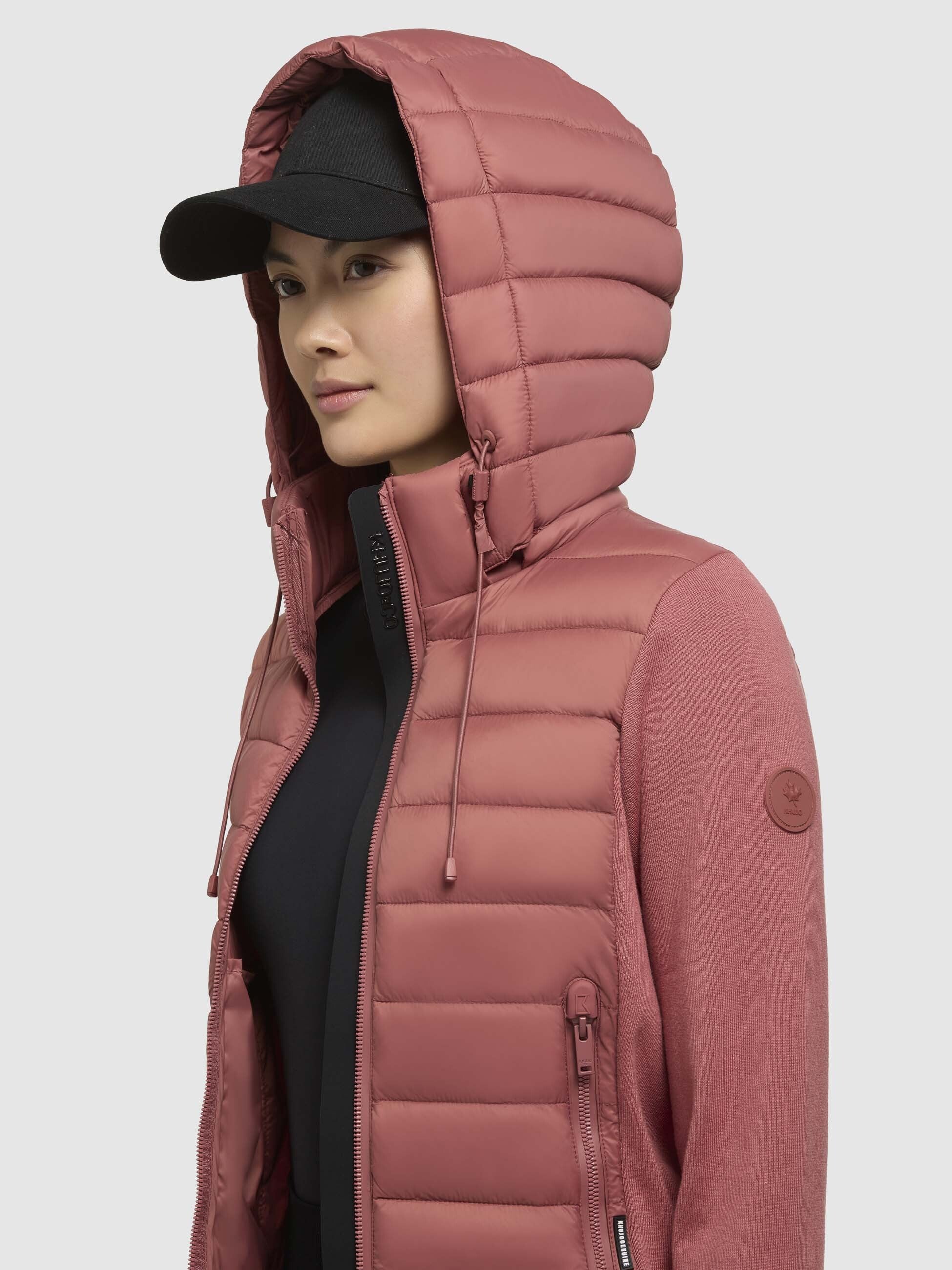 khujo-athi-damen-steppjacke-rostrot-materialmix image 7