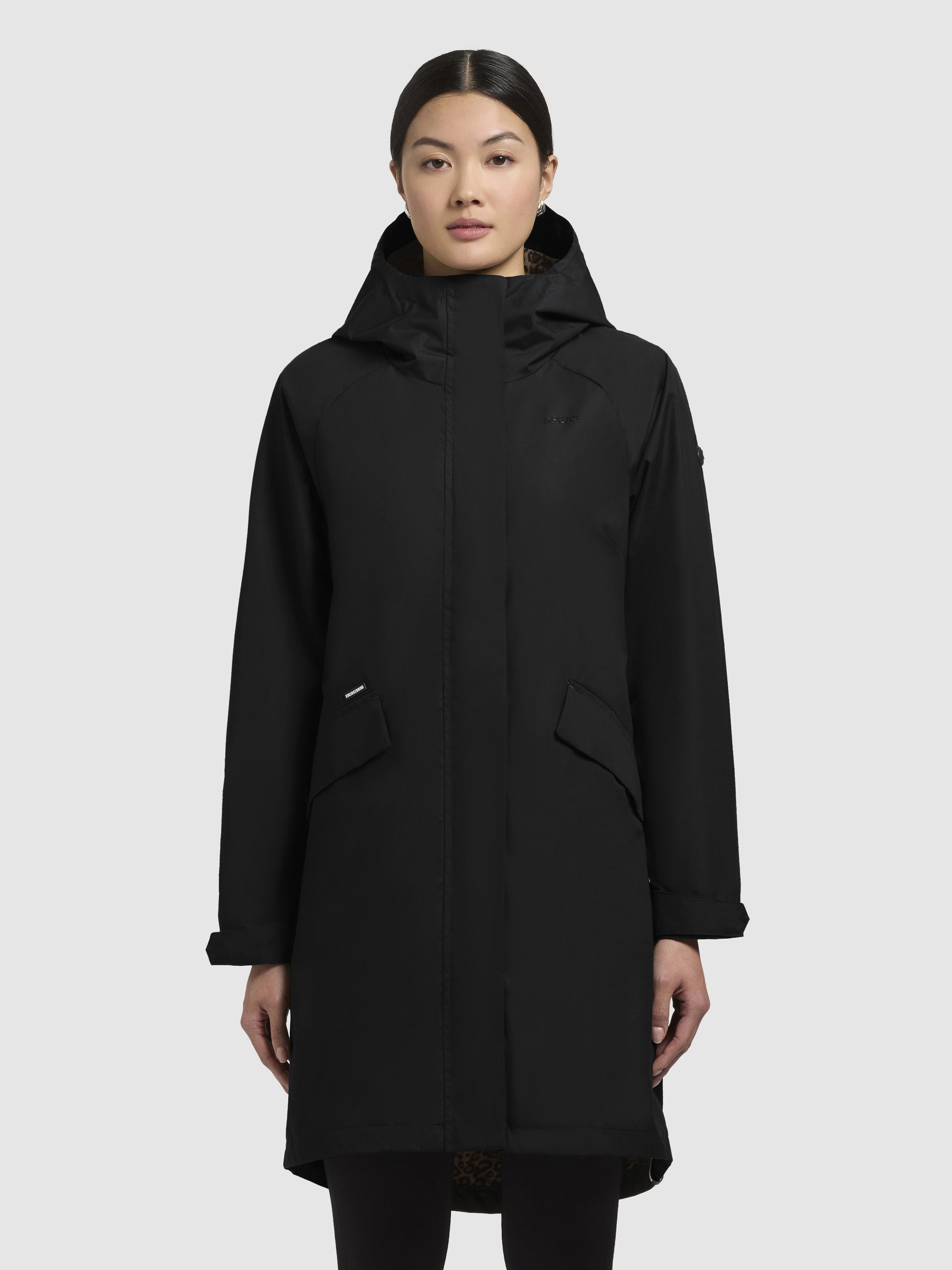 khujo-yeal-damen-mantel-schwarz-kurzmantel-slim-fit-mit-leo-futter image 4