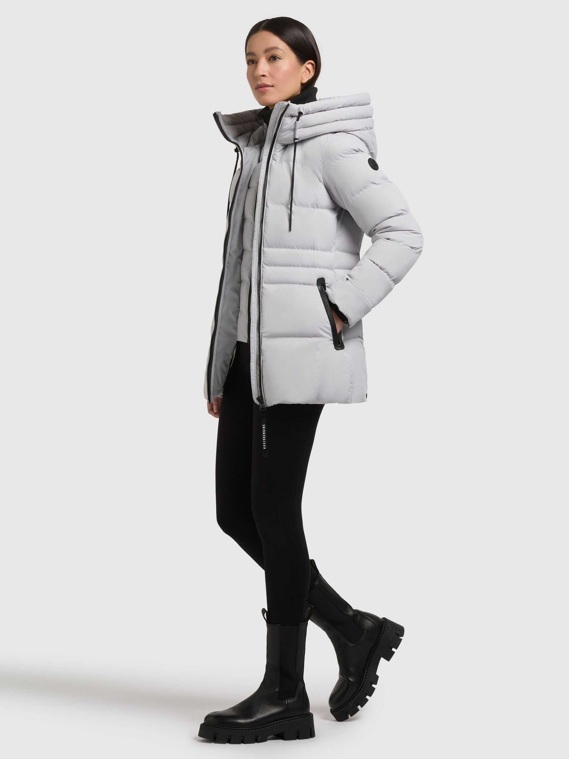 khujo-matla-damen-steppjacke-platinum-grey-slim-fit-winterjacke image 2
