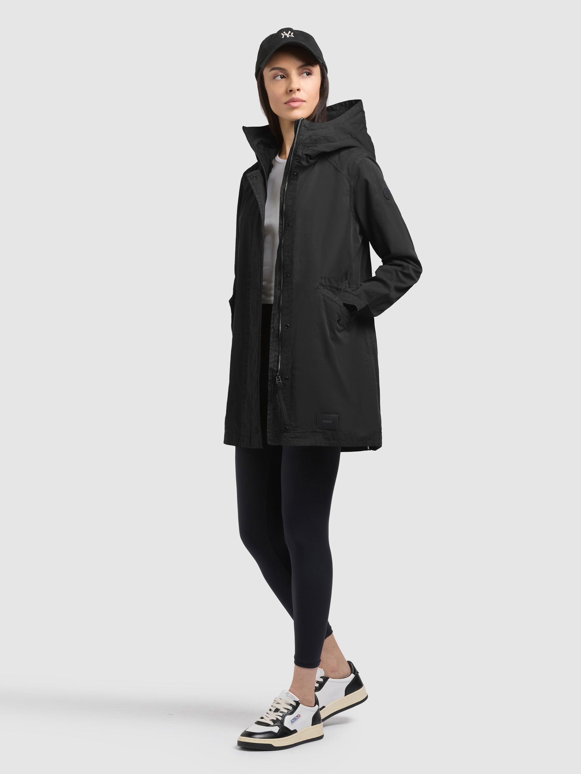 khujo-mantel-nika-black-parka-damen-aus-baumwoll-twill-mit-kapuze image 2