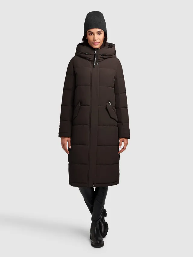 khujo-dairi-mantel-moody-plum-damen-steppmantel-knielang-mit-kapuze image 1