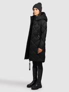 khujo-mantel-linda-black-damen-steppmantel-knielang image 2