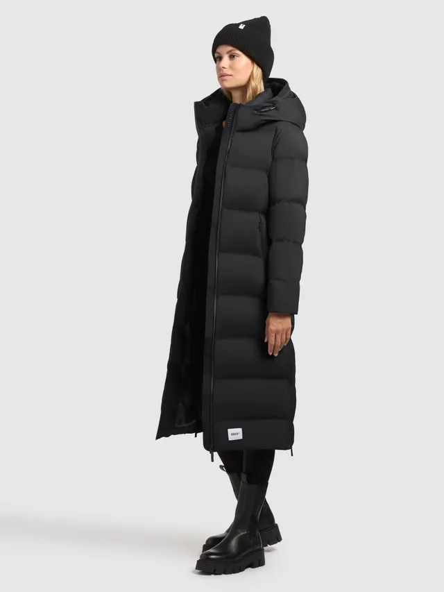 khujo-larea3-damen-coat-black-wadenlanger-gesteppter-wintermantel image 1