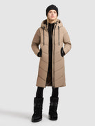 khujo-coat-aribay4-light-damen-steppjacke-light-cookie-beige-lang-mit-strick image 2