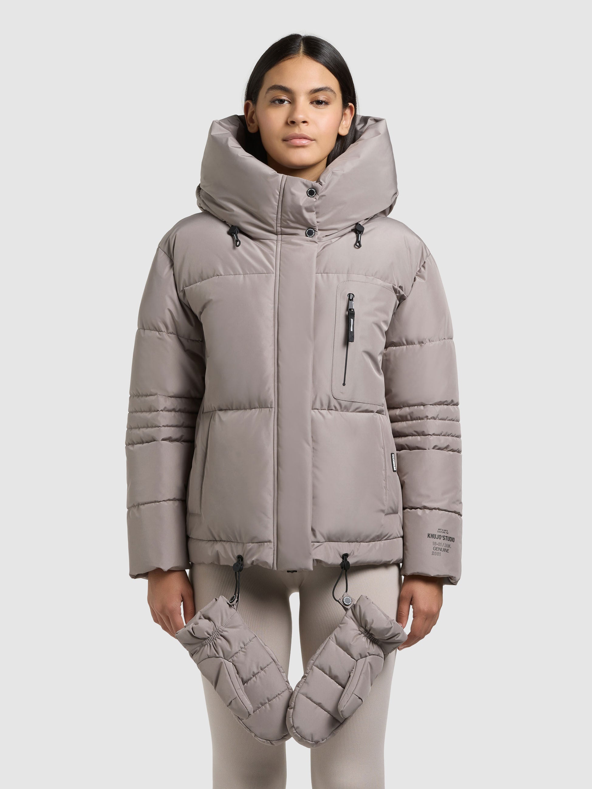 khujo-jacke-peeke2-with-gloves-greige-steppjacke-damen-h-ftlang-mit-f-ustlingen image 4