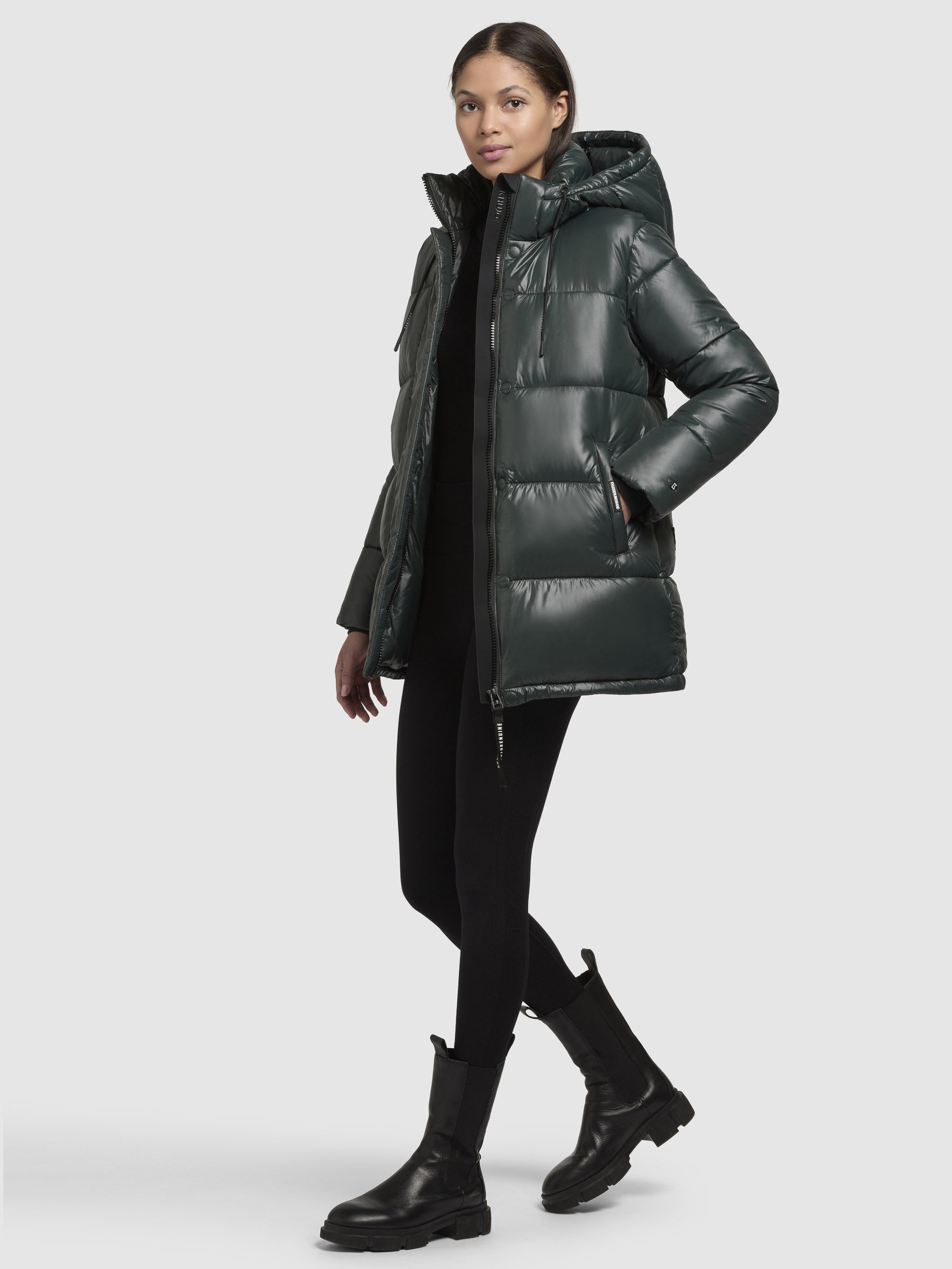 khujo-word3-satin-damen-steppjacke-dunkelgr-n image 2