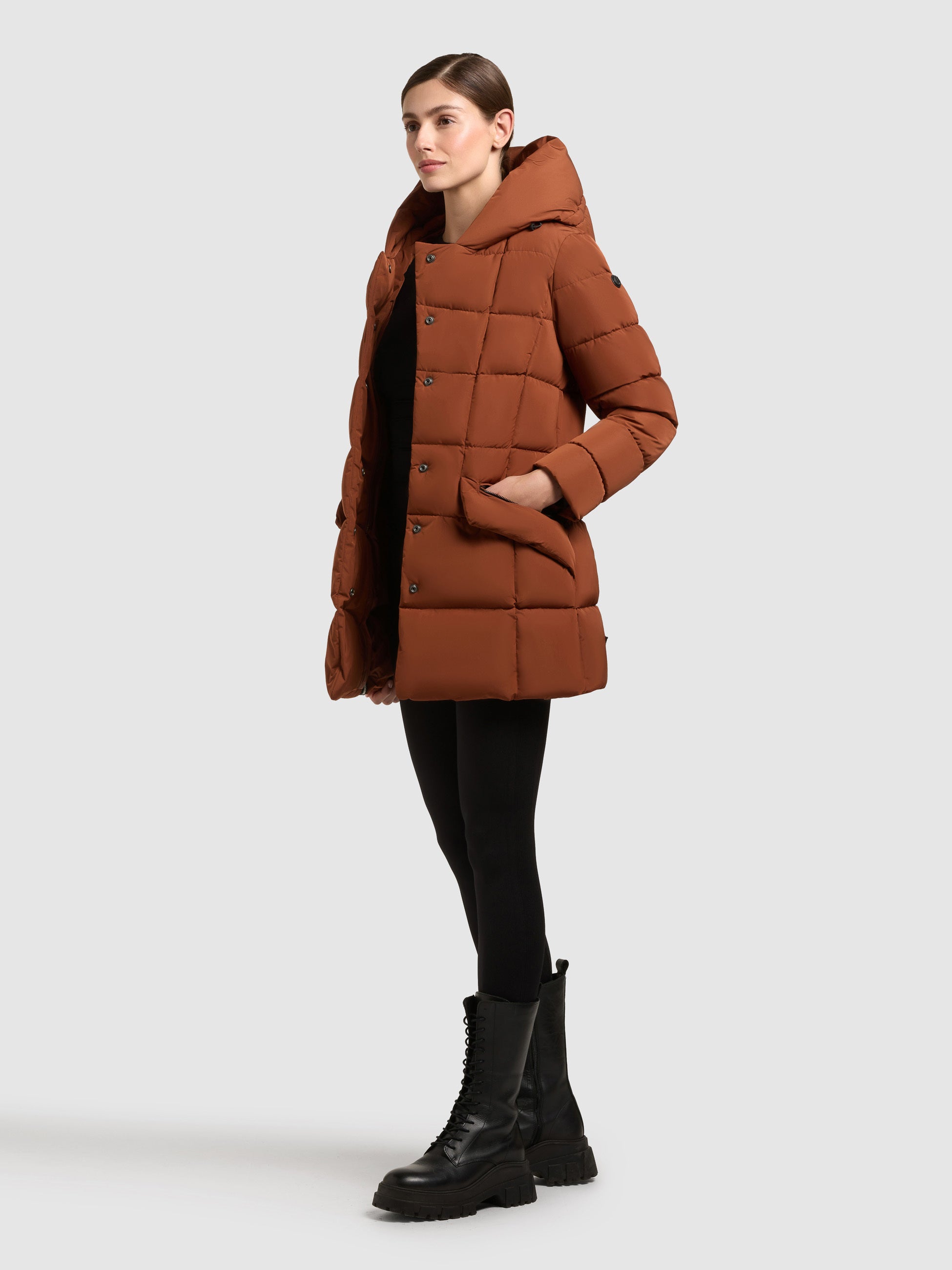 khujo-jacke-bric-russet-brown-damen-steppjacke-mit-einsatz image 2