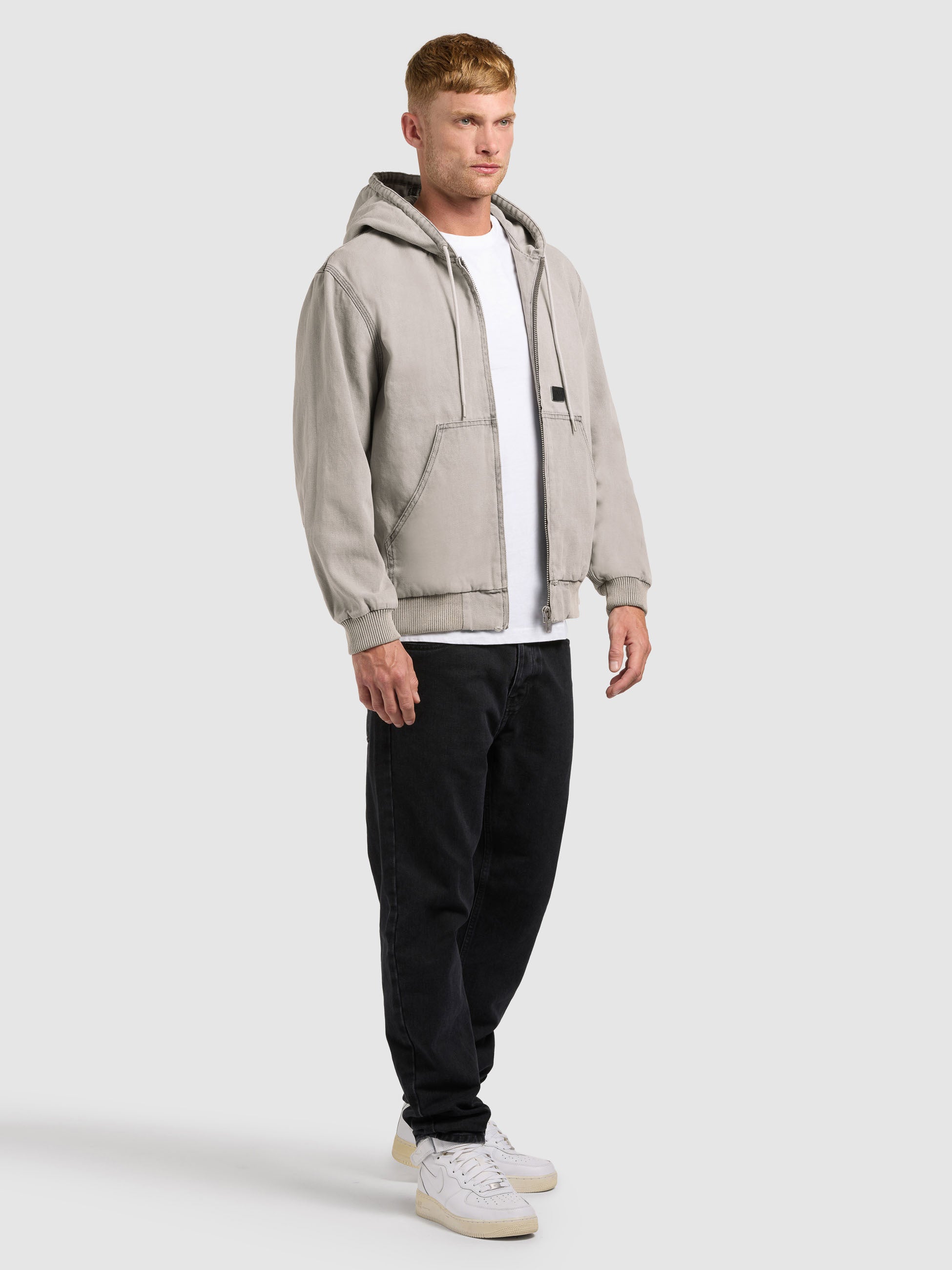 khujo-jacke-rhiis-greige-workwear-blouson-aus-baumwoll-canvas-mit-kapuze image 6
