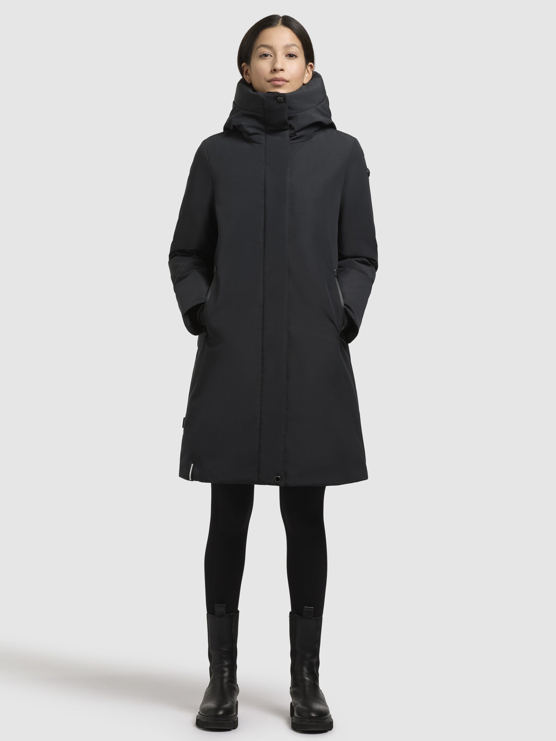 khujo-coat-nellen-dark-gray-damen-wintermantel-knielang image 1
