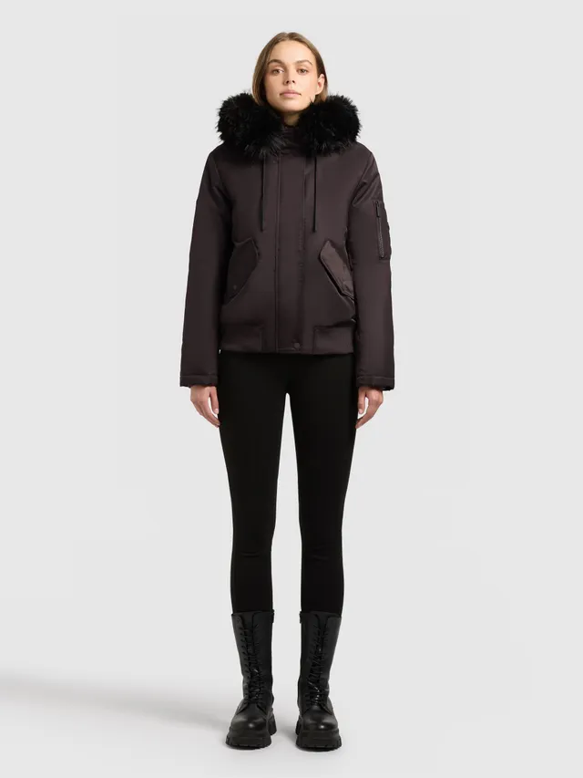 khujo-jacke-tyla-moody-plum-bomberjacke-mit-abnehmbarer-kapuze-und-kunstfell image 1