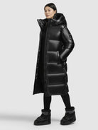 khujo-mantel-rachel-shiny-schwarz-steppmantel-knielang-regular-fit image 2