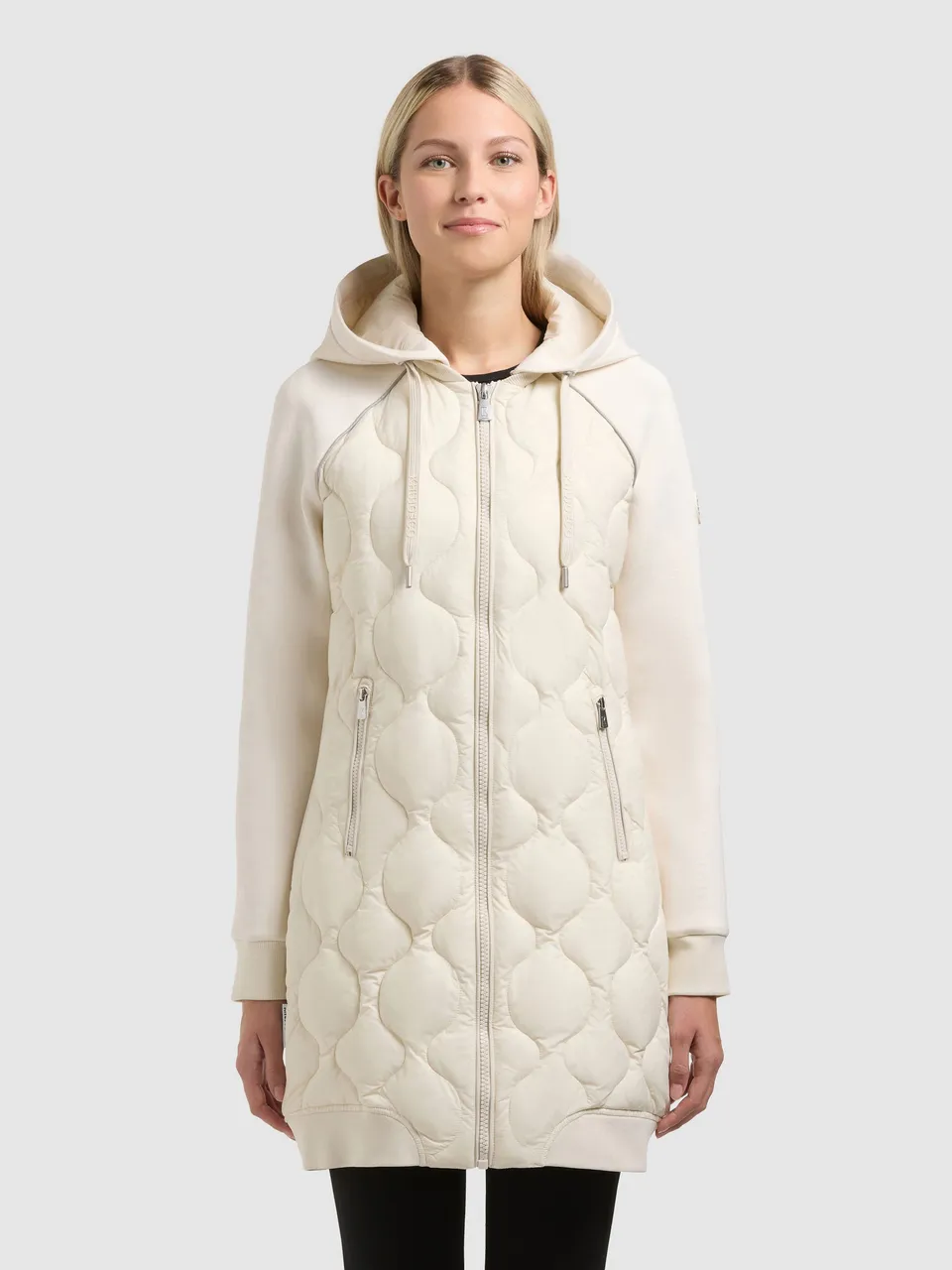 khujo-mantel-nora-off-white-damen-steppmantel-mit-materialmix-und-raglan-rmeln image 1