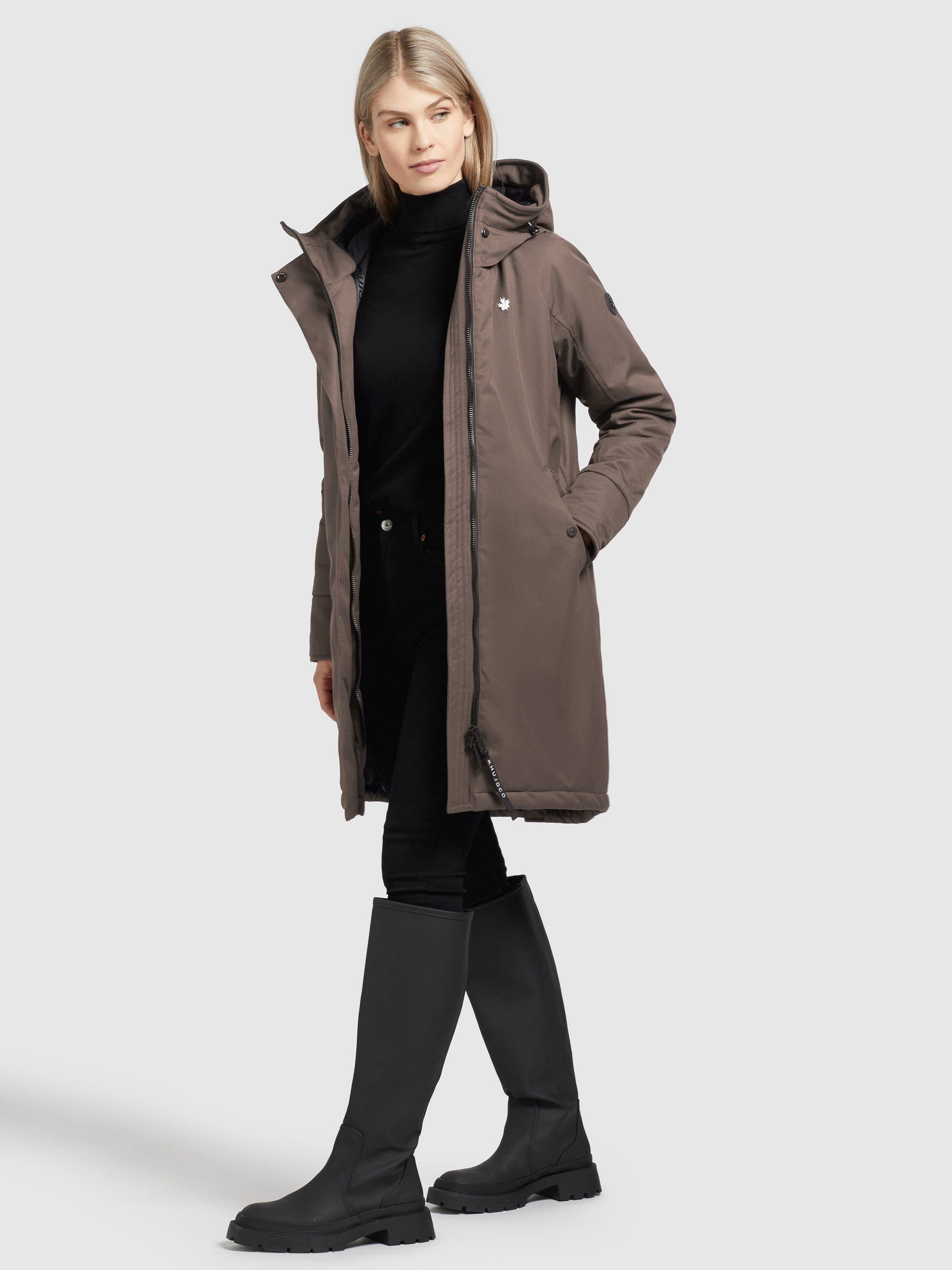 khujo-mantel-laria-taupe-warmer-damen-parka-in-regular-fit image 5
