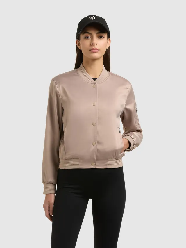 khujo-tami-bomberjacke-h-ftlang-latte-beige-satin image 1