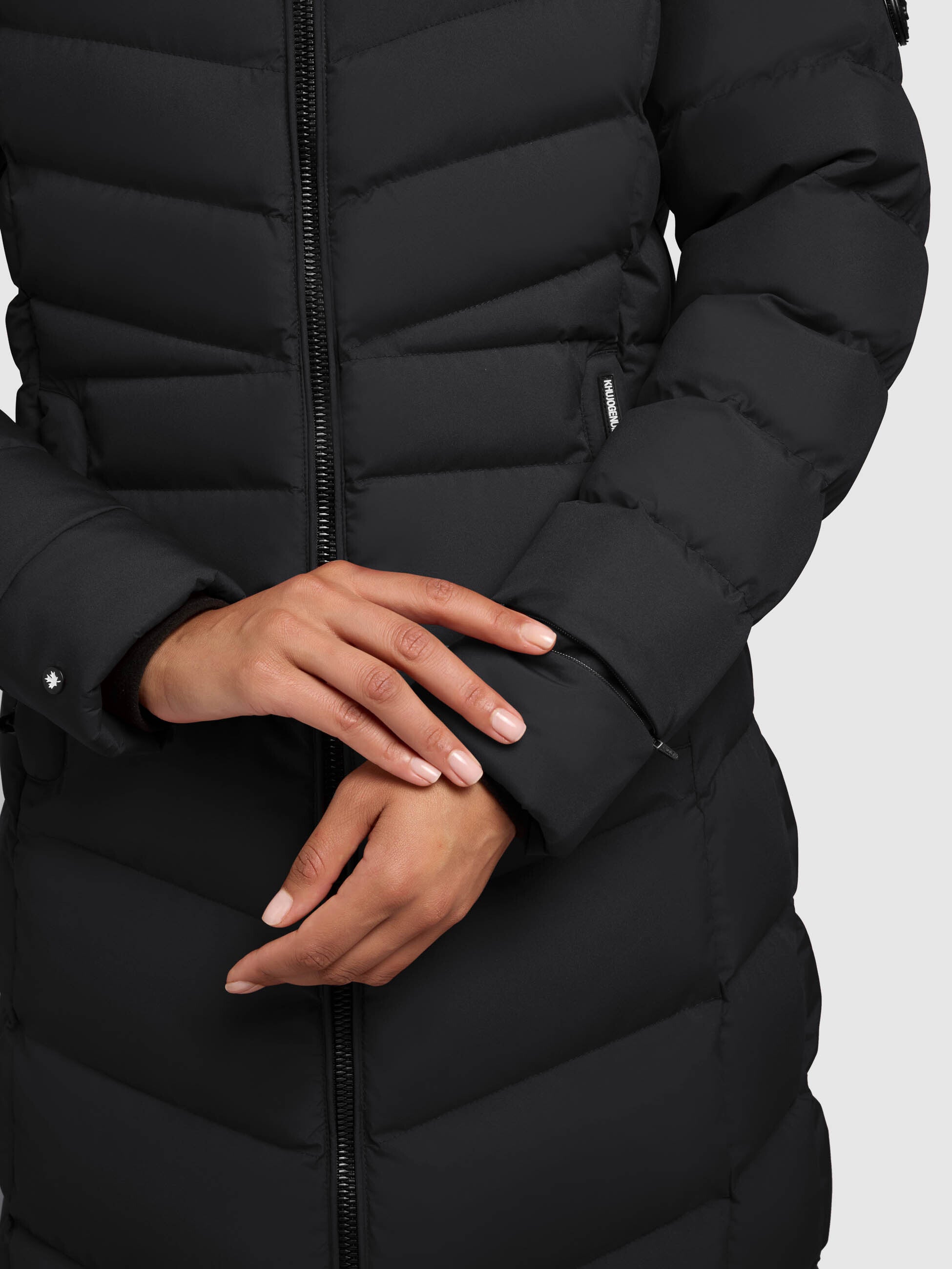 khujo-ingram4-black-steppmantel-damen-knielang-mit-kapuze image 8