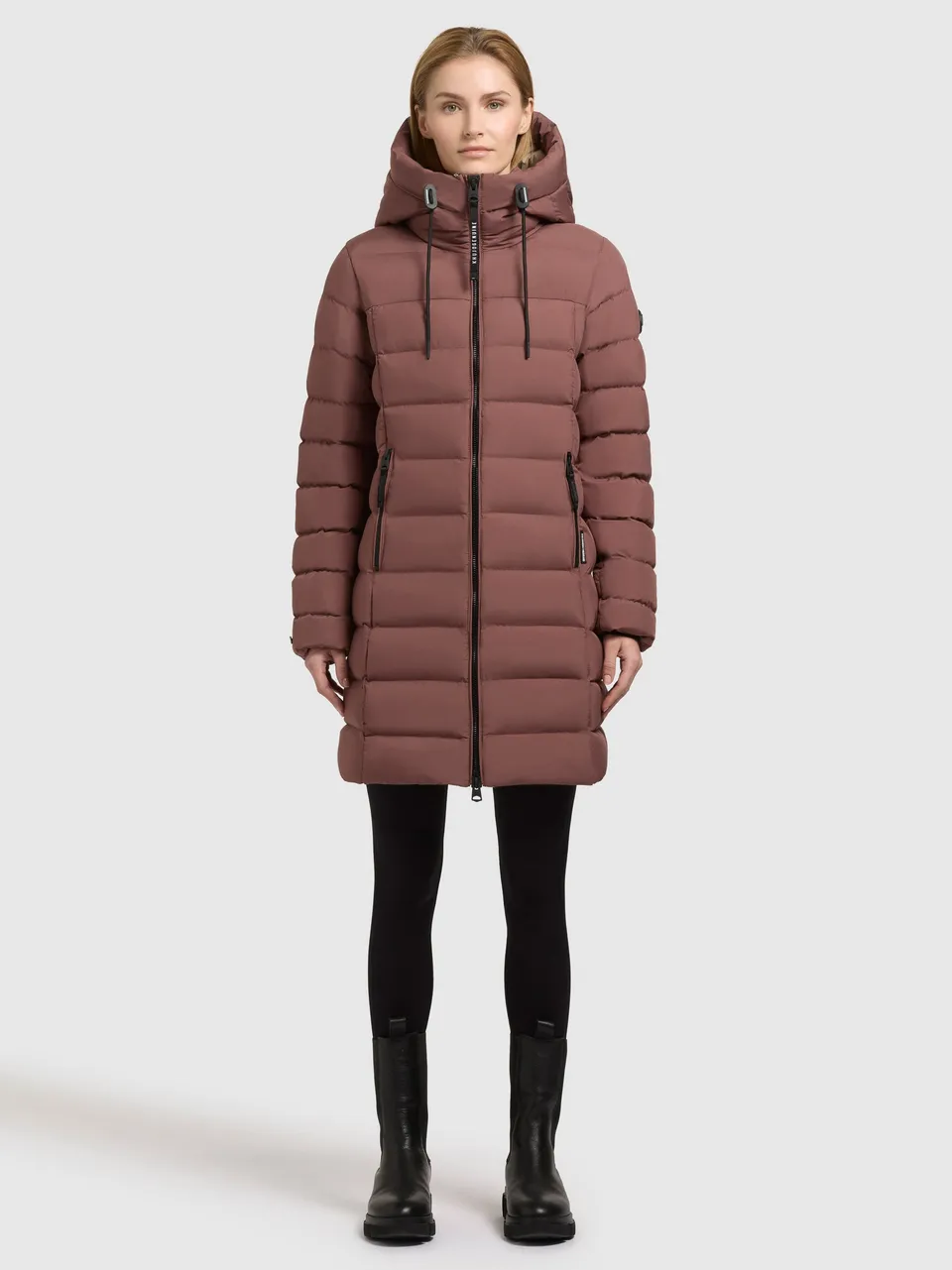 khujo-sofi-steppjacke-red-brown-mit-kapuze-slim-fit image 1