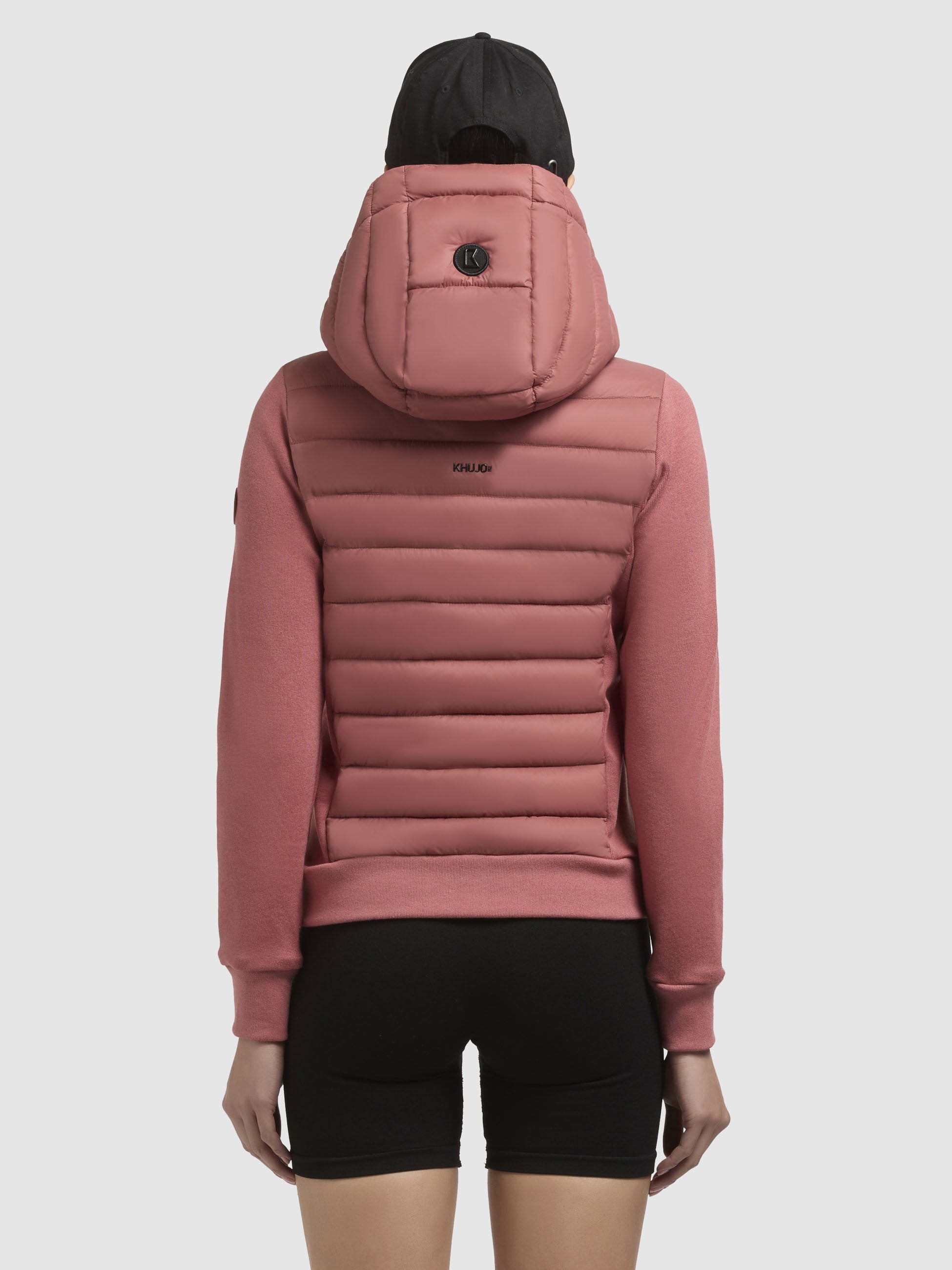 khujo-athi-damen-steppjacke-rostrot-materialmix image 3