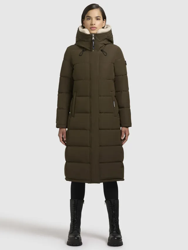 khujo-devion-teddy-damen-wintermantel-dark-olive image 1