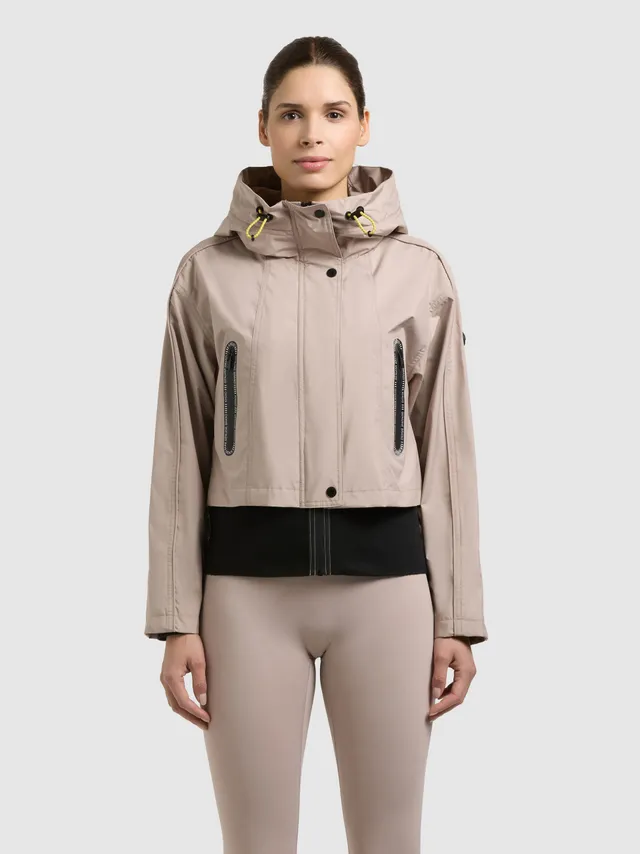 khujo-jacke-amelia-latte-beige-damen-wasserabweisender-windbreaker-mit-kapuze image 1