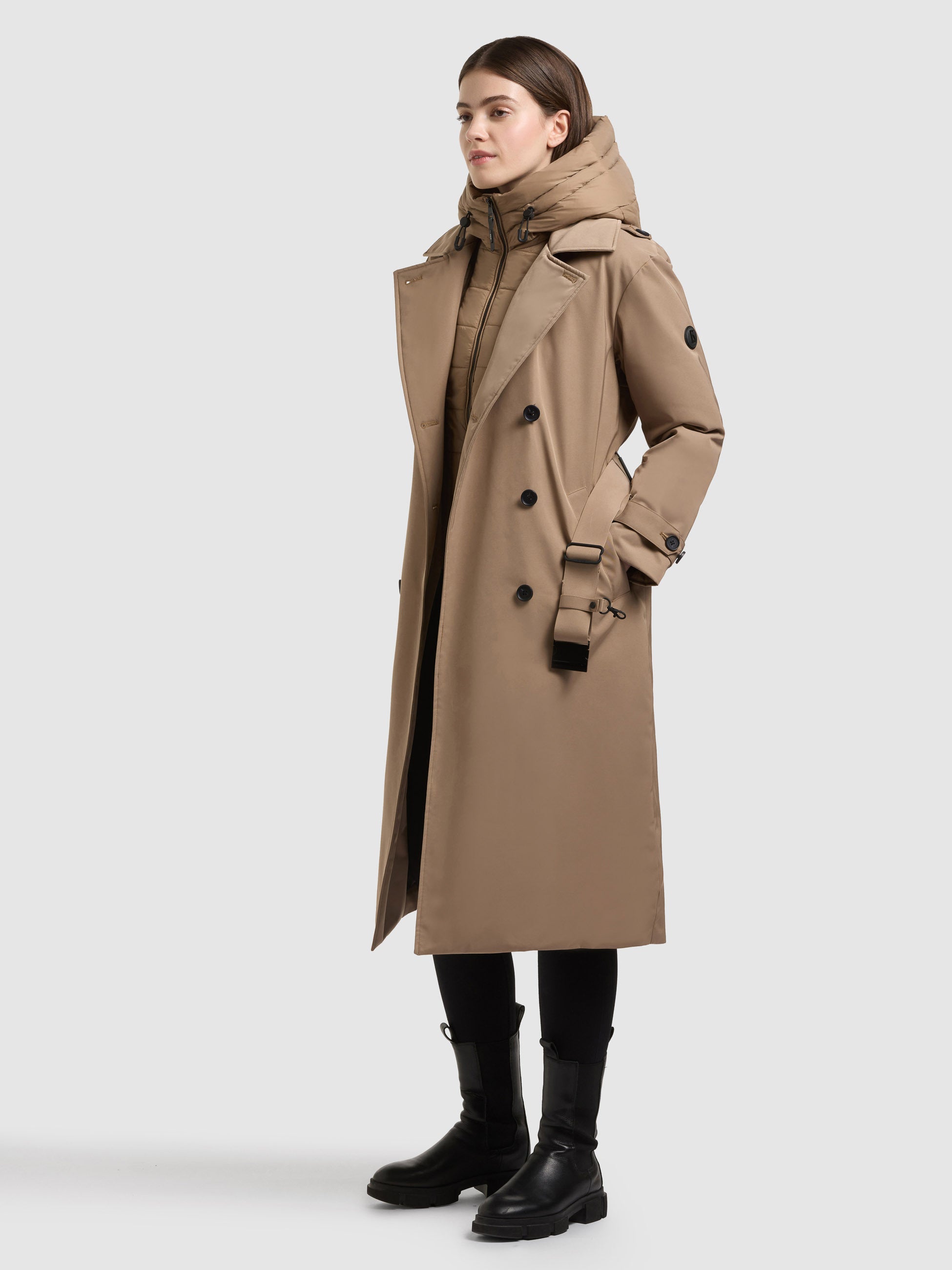 khujo-mantel-elena3-cookie-beige-2in1-knielanger-damen-trenchcoat-mit-steppeinsa image 2