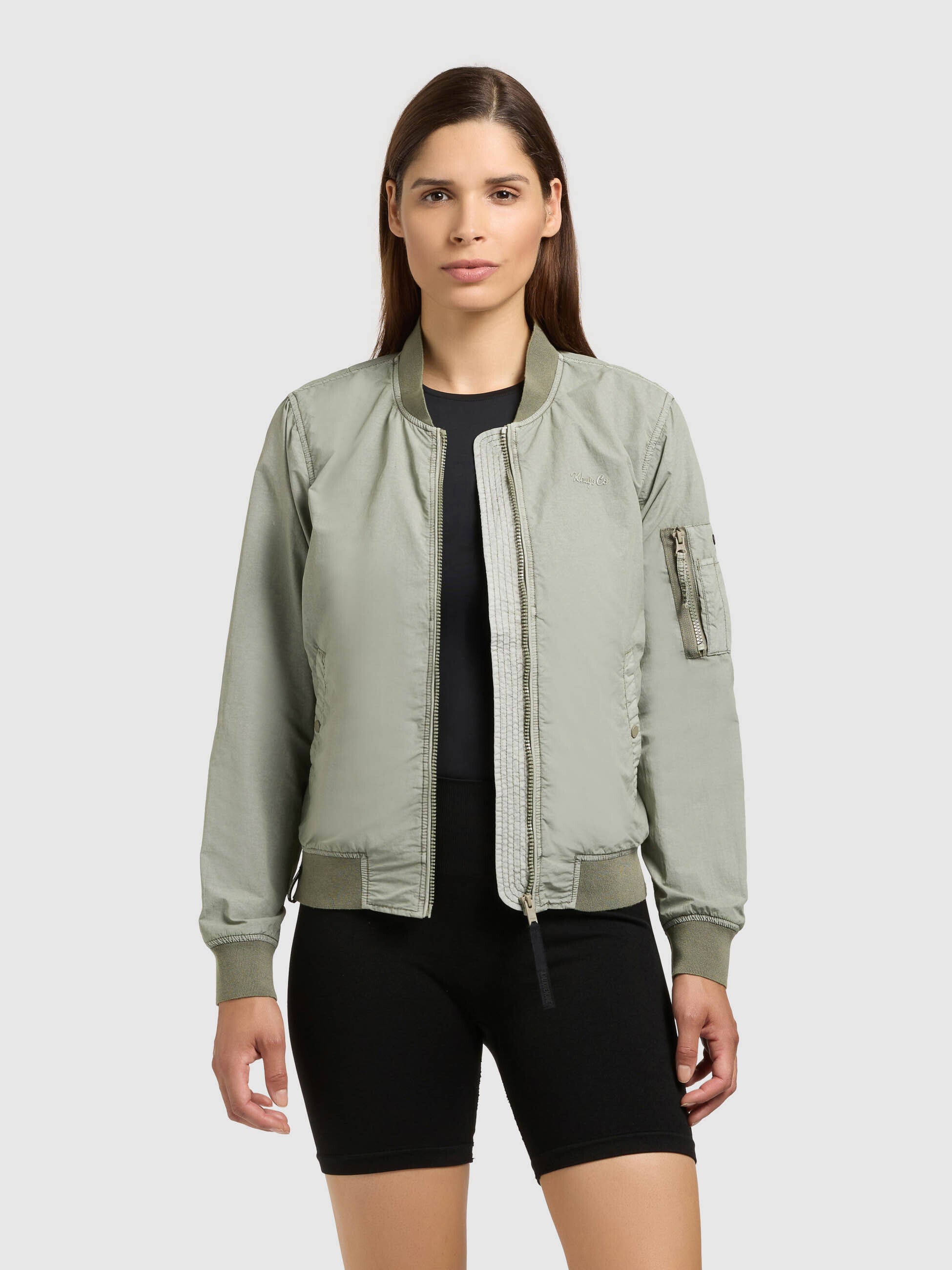 khujo-denz-damen-bomberjacke-cloud-green image 1