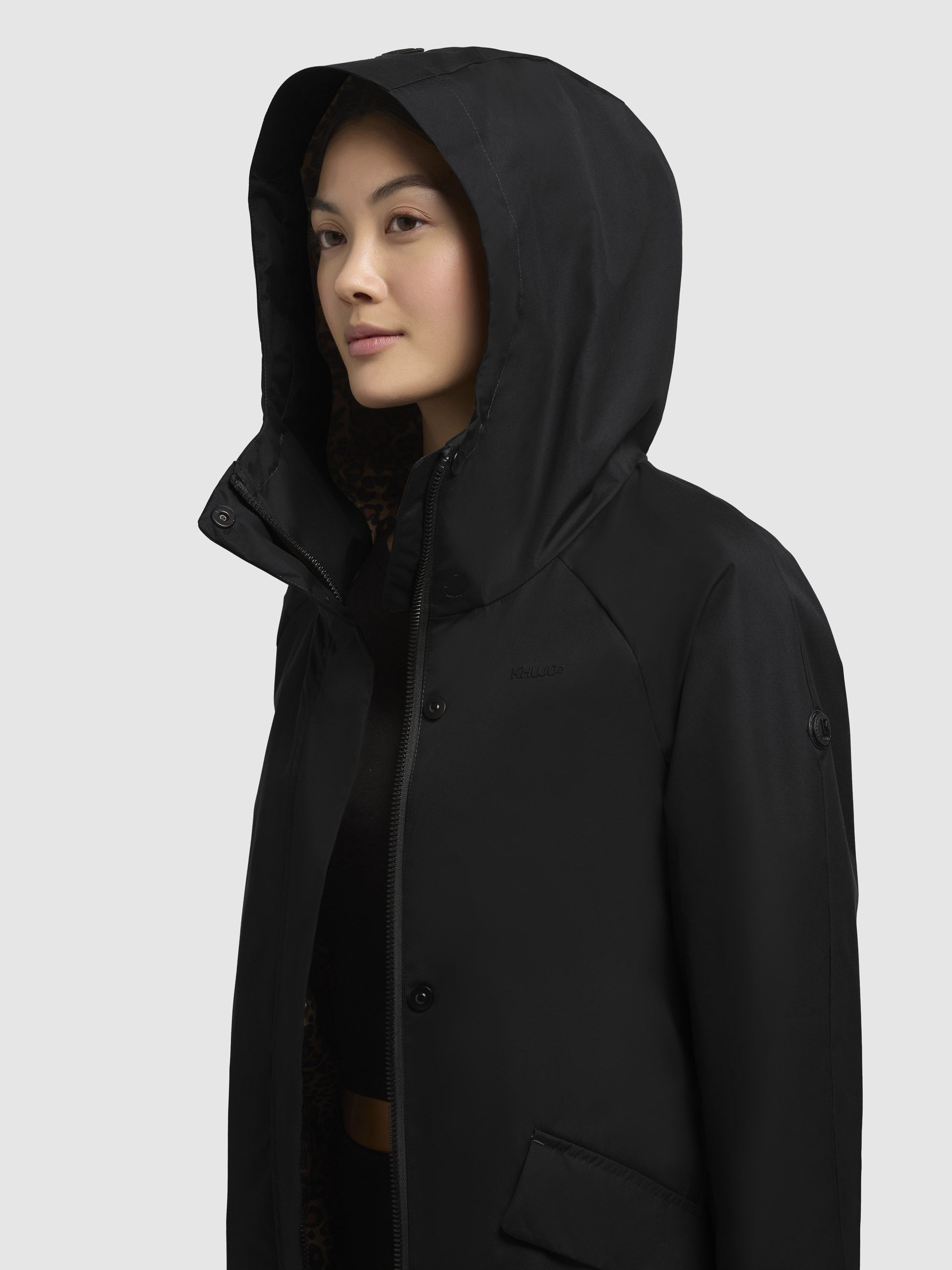 khujo-yeal-damen-mantel-schwarz-kurzmantel-slim-fit-mit-leo-futter image 7