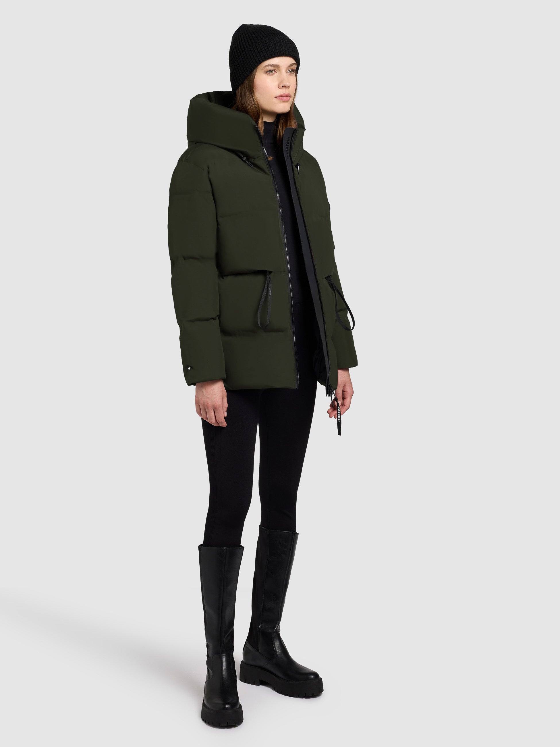 khujo-jacke-ellis-dark-green-damen-steppjacke-h-ftlang-mit-kapuze image 5