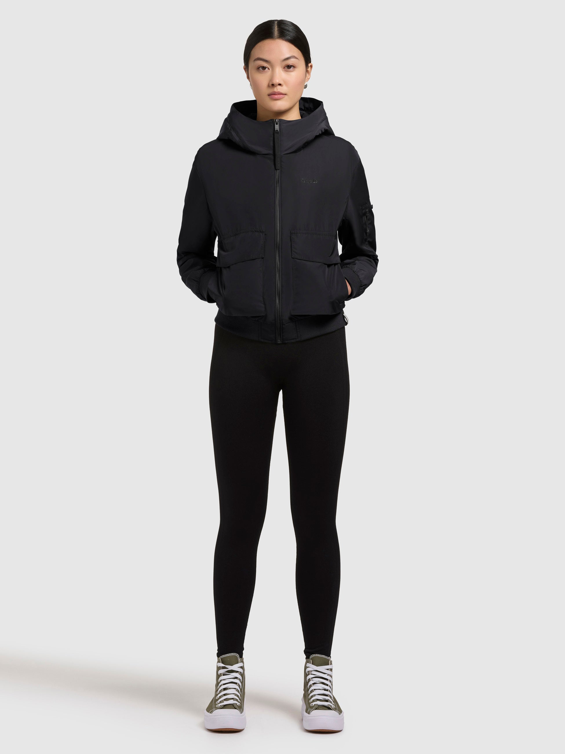 khujo-blousonjacke-anov-damen-bomberjacke-schwarz-doppelte-kapuze image 6