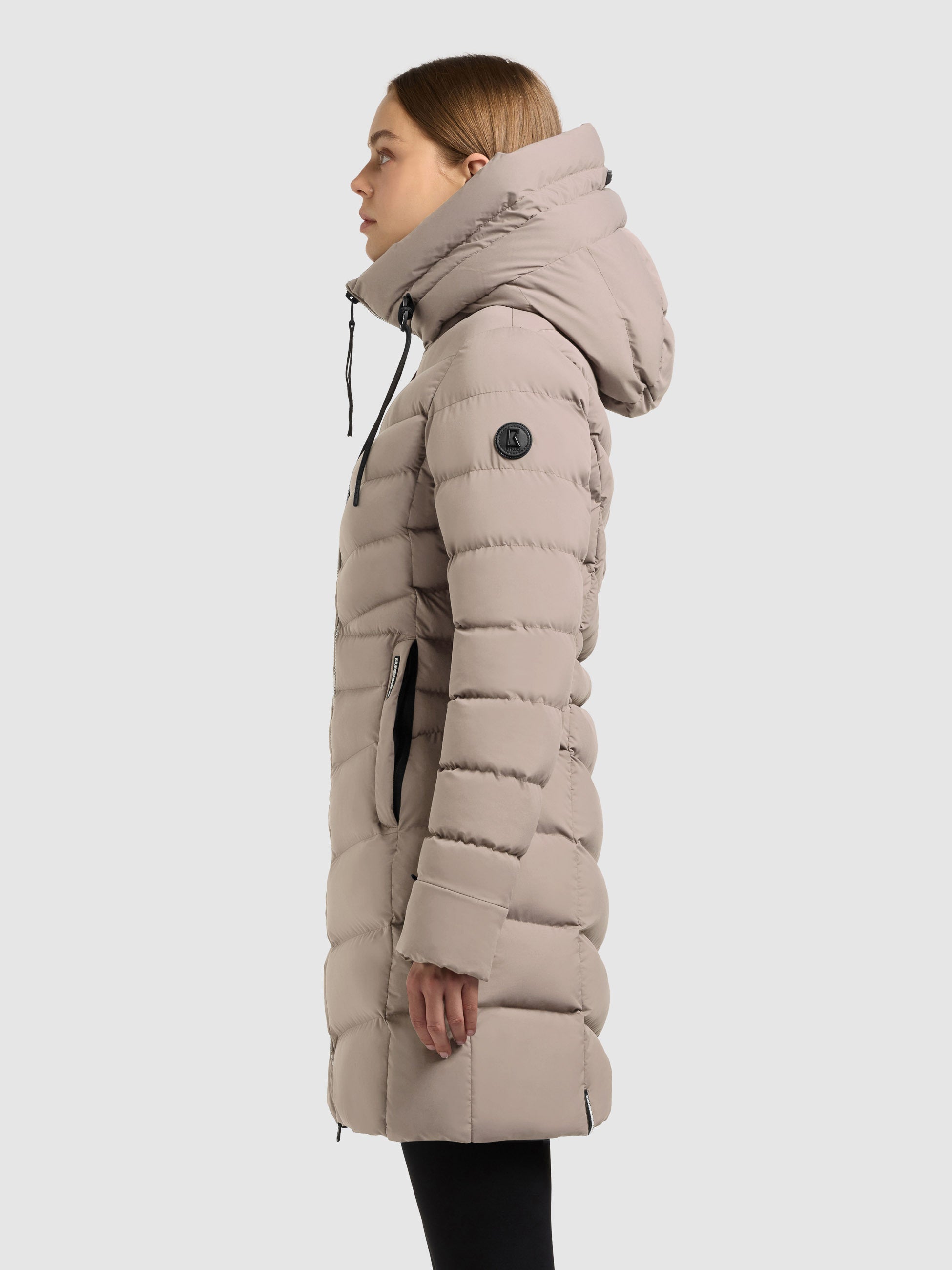 khujo-mantel-tuhani5-greige-damen-kurzmantel-slim-fit image 5