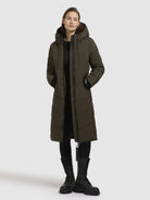 khujo-mantel-aribay5-khaki-langer-steppmantel-mit-strick-damen image 6