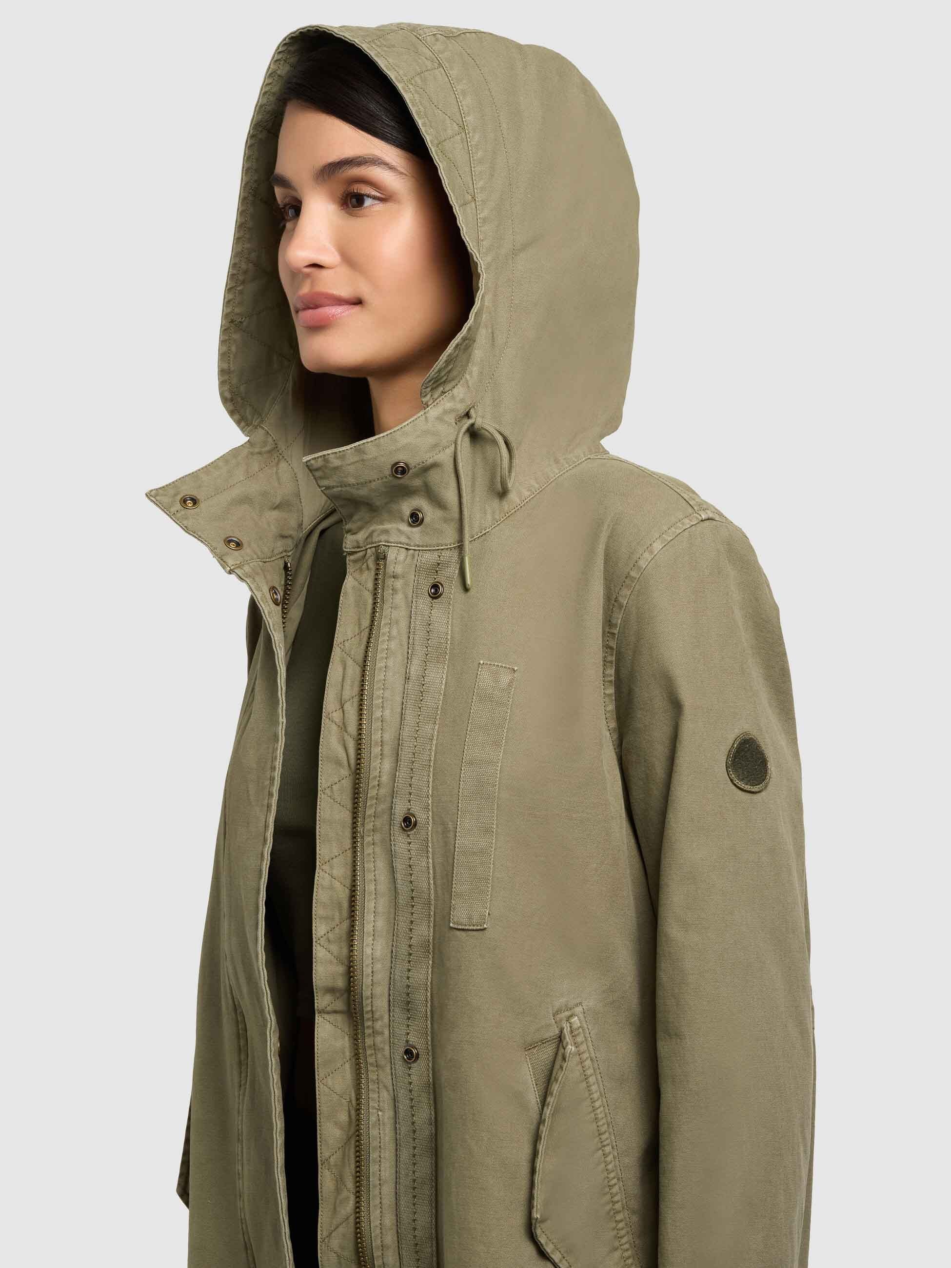 khujo-mantel-freya-olive-parka-im-regular-fit-mit-vintage-look image 7
