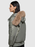 khujo-jacke-cela-sage-green-bomberjacke-damen-loose-fit image 8