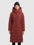 khujo-coat-sensy-wadenlanger-steppmantel-in-dark-red image 4