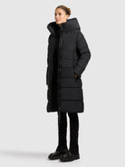 khujo-jilias6-matt-black-damen-steppmantel-knielang-wattiert image 2