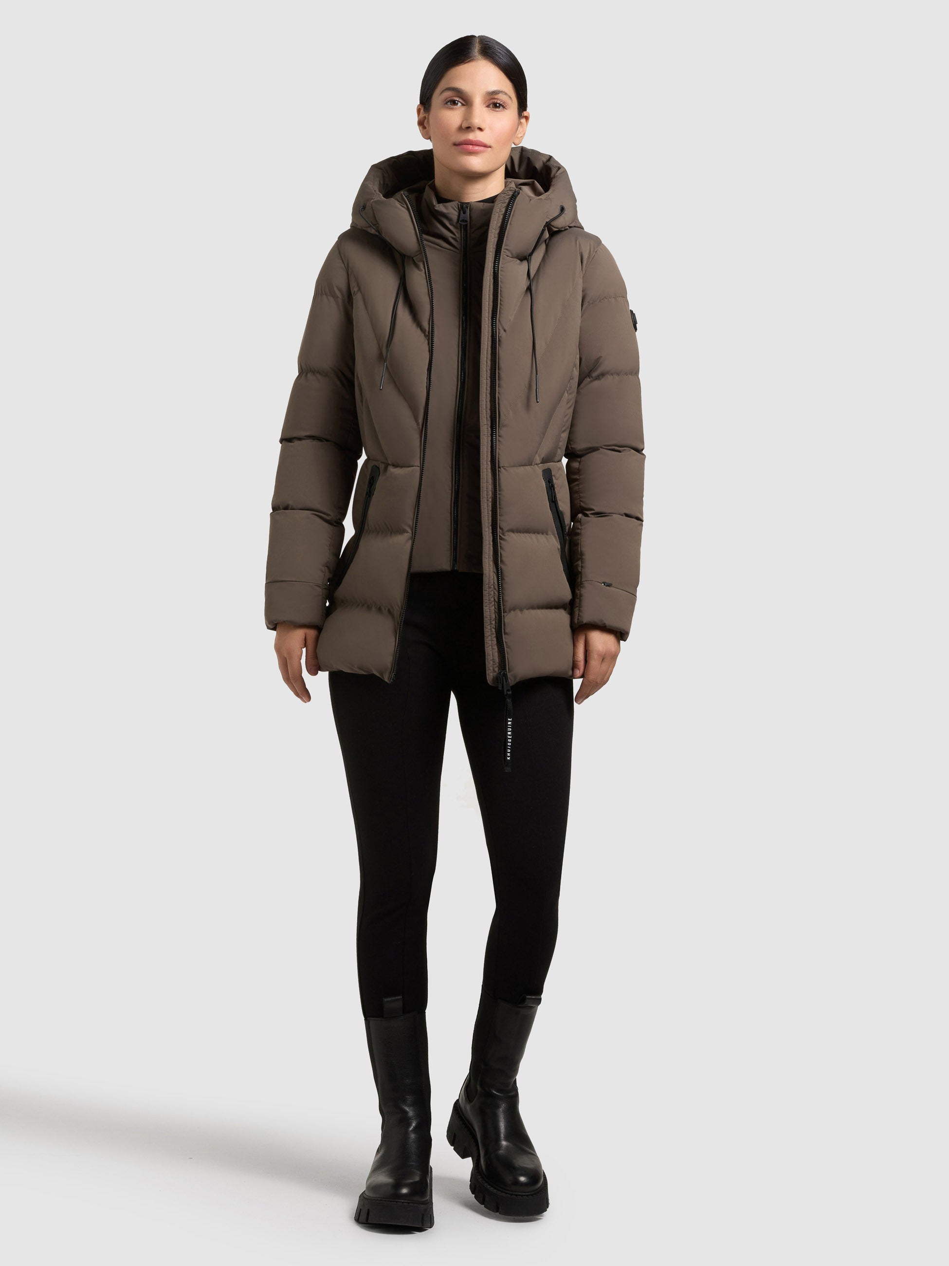 khujo-jacke-rabb-2in1-damen-steppjacke-dull-green image 1