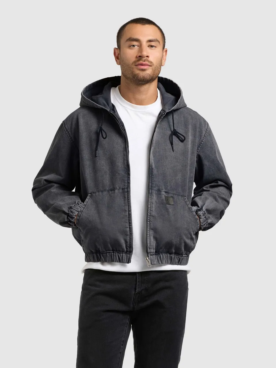khujo-jacke-darrel-oxford-blue-kapuzenjacke-aus-baumwoll-canvas image 1